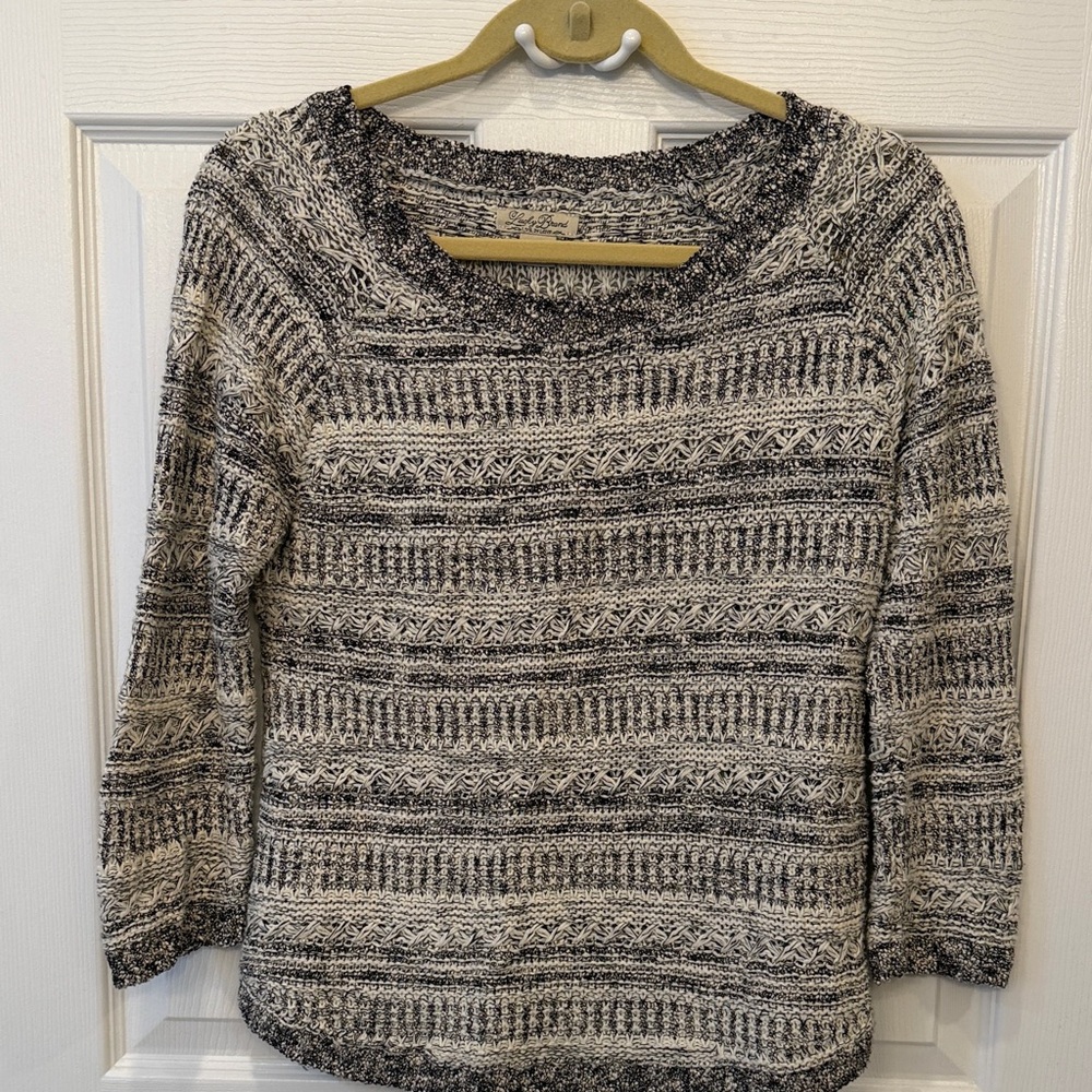 Lucky Brand Black and White Patterned Sweater